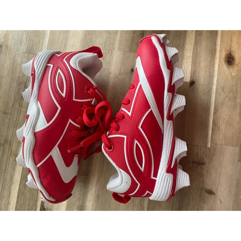 Under Armour Leadoff Low RM Jr Baseball Cleats Red White 11K 3010143-600